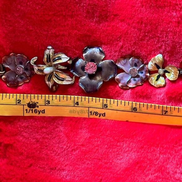 Kenneth Jay Lane Vintage Floral Flowers Bracelet - Picture 6 of 6